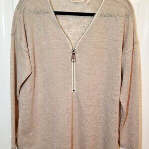 Soft Surroundings Valentina Zip Front Sweater ~ Size Large